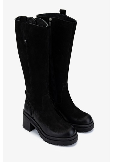 Valmenti Kadın Hakiki Deri Siyah Nubuk Casual Çizme 322 2351307 Bn Czm Sk24-25 Sıyah Nbk Siyah Nubuk