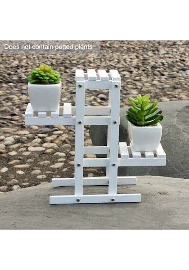 Ahşap Bitki Standı 3 Katmanlı Çiçek Vitrin Rafı Raf Kapalı Açık Neme Dayanıklı Saksı Tutucu Bahçe Ofis Dekorasyonu İçin