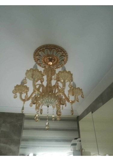 40 40 Cm Dekoratif Estetik Tekli Avize Göbeği Bronz