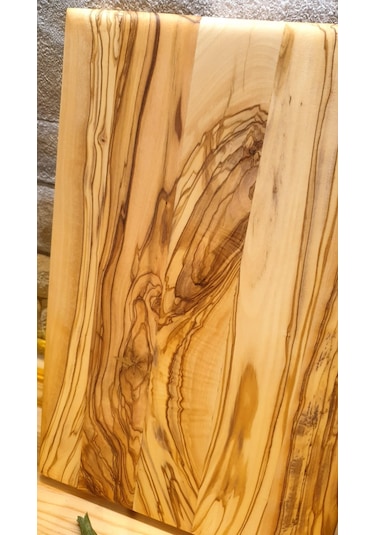 Zeytin Ağacı Doğal Ahşap Büyük Kesme Sunum Mutfak Tahtası