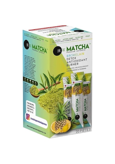 Matcha Premium Japanese Bromelain Ananaslı Limonlu Matcha Çayı 20 x 8 G