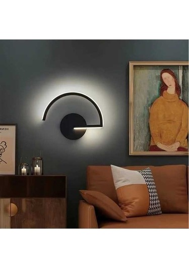 Fastbuy Siyah 3 Renkli Led Duvar Avizesi - Tv Arka Lambası - Yatak Odası Dekoru Siyah