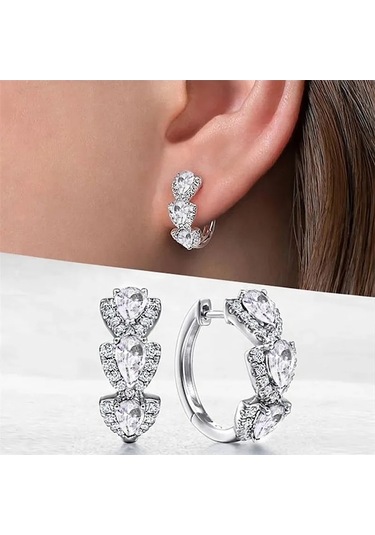 My Topped Luks Mavi Kübik Zirkonya Küpe - Düğün/hediye Aksesuarı, 0,11-0,15 Ct, 14 Ayar Gümüş