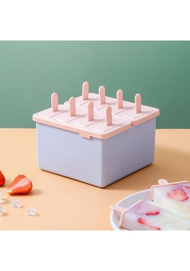 Reedark Yeni Stil 8'li Dikey Dondurma Kalıbı - Yiyecek Dereceli Pp Malzeme İle Evde Geleneksel Dondurma/soğuk Tatlı Hazırlama Pembe Mor Diğer