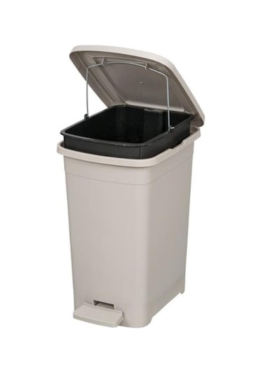 Omnipazar Elf-i343 Slim Pedallı Plastik Çöp Kovası İç Kovalı 15 Lt Gri