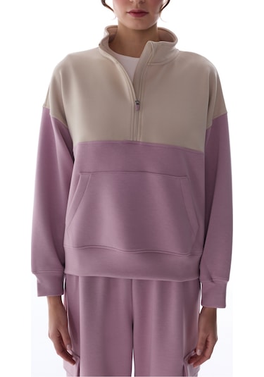 Penti Açık Lila Silky Feel Color Block Sweatshirt