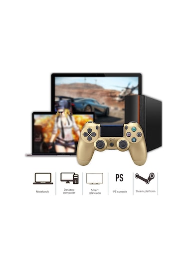 Xindoker Ps4 İçin Kablosuz Bluetooth Oyun Kolu, Dörtüncü Nesil, Işıklı, 3.5mm Ses Girişi, Paylaşım Fonksiyonu, Midnight Mavi