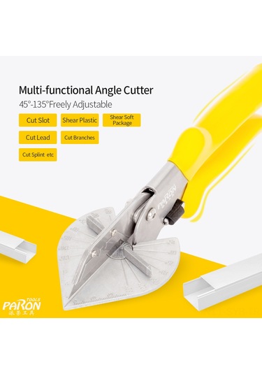 Symbee Pirong Çelik Açı Kesici 45-135 Ayarı, Çift Bıçaklı, Pvc/plastik/çarpet Kenarları İçin Hassas Kesim, Güvenlik Kilitli, Jx-1802s Gümüş