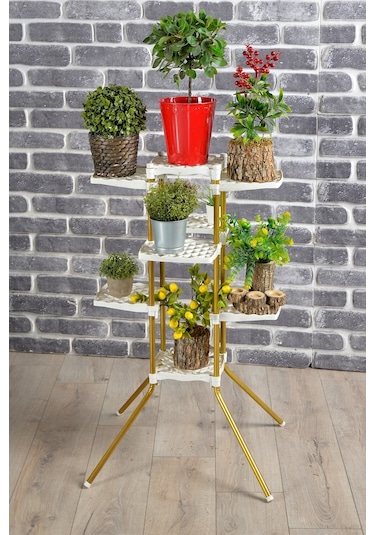 Fullreyon Vailante 8'Li Çiçeklik Saksı Standı Dekoratif Saksılık Diğer