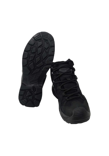 Scooter Kısa Askeri Bot Outdoor Dağcı Taktikal Nubuk Deri Su Geçirmez Waterproof Bot - Siyah