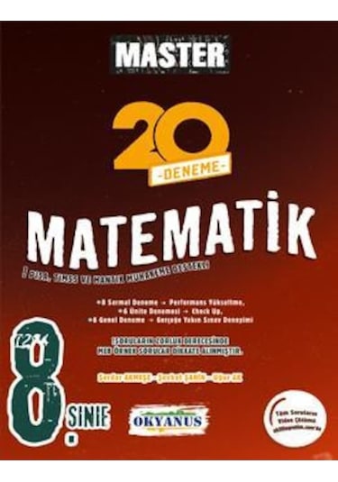 Okyanus Yayıncılık - 8. Sınıf Master 20 Matematik Denemesi