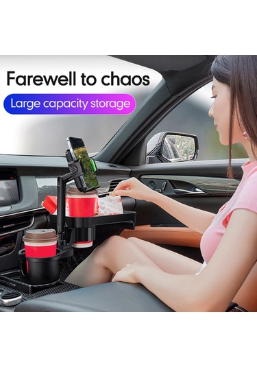 Tenfowee Araç İçi 360 Döner Tepsi Ve Telefon Tutucu, Gri Renk, Küçük Boy, Sb-3077 Model