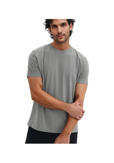 Ar-ma Erkek Regular Fit Pamuk Süprem Basic Bisiklet Yaka Tişört Y31344408002 Gri 2XL
