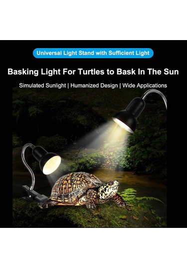 Reedark 360 Dönebilen Sürüngen Isıtma Lambası - Uva/uvb Işık Ve 25w/50w/75w Seçenekleri İle Kaplumbağa, Kertenkele İçin Diğer
