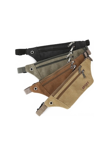 Willowhaven Kahverengi Kanvas Bel Çantası - 3 Fermuarlı, Ayarlanabilir Kemer, Spor/outdoor Dostu, Gömlek/çantaya Dönüştürülebilir, Çok Renkli Çok Renkli