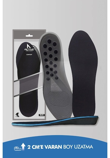 Active Team BU01 - 2 Cm Boy Uzatıcı Gizli Topuk Yükseltici, Tabanlık