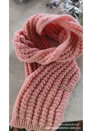 Kadın Sonbahar/kış Yüz Eşarp: Kalın Yün, Her Kombine Uygun-pembe Pembe