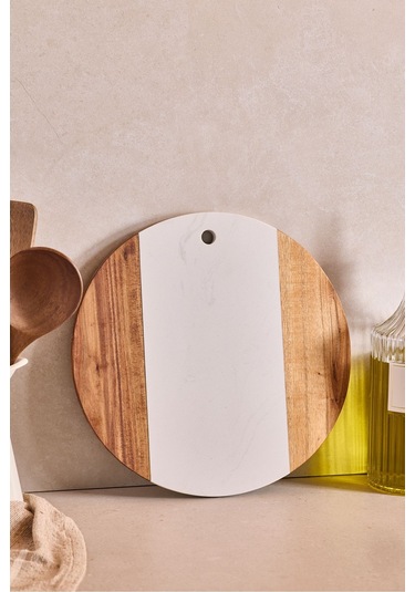 Geate Mermer Akasya Kesme Tahtası 30 Cm Kahverengı Diğer