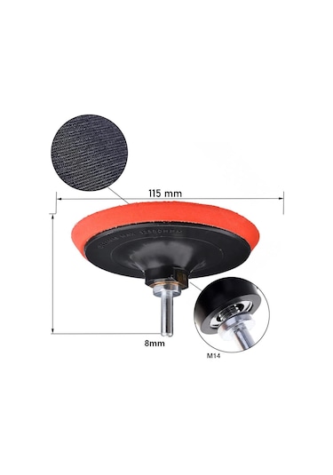 Rodex Avuç İçi Taşlama Cırt Zımpara Tabanı + Pim Seti 115mm ( 6 P