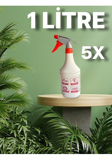 Çok Fonksiyonlu Taşınabilir Boş 1Lt  Boş Sprey Şişesi (5adet)