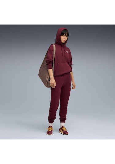 Puma Essentials Small No.1 Logo Kadın Bordo Kapüşonlu Sweatshirt Bordo