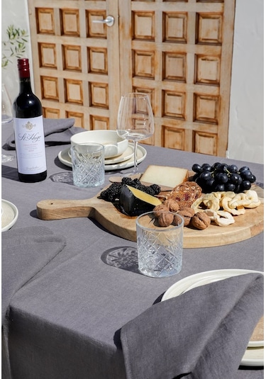 Wellstil Premium Keten Masa Örtüsü Gri