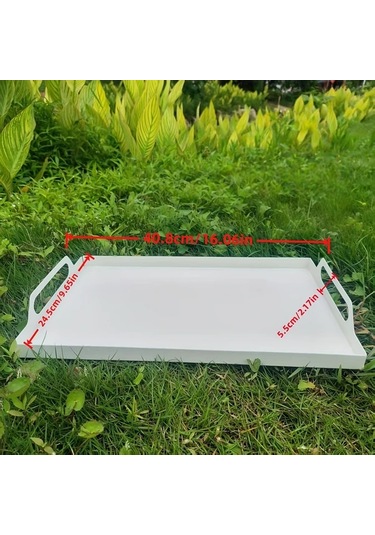 Willowhaven Yeşil Dekoratif Metal Tepsi Yaprak Desenli Dayanıklı İç Ve Dış Mekan Yeşil