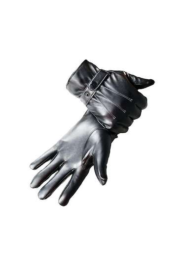 Erkek Suni Deri Eldiven Dokunmatik Ekran Uyumlu 1360 Siyah
