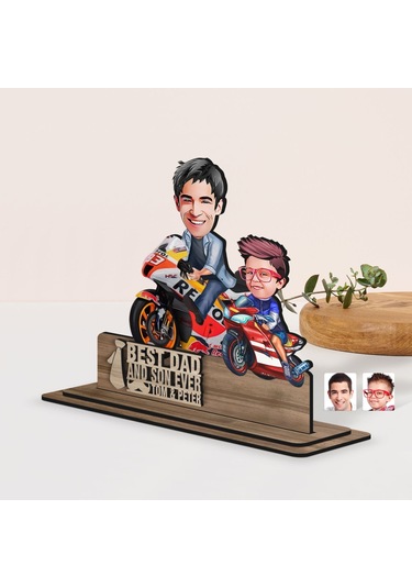 Bk Gift Kişiye Özel 3d Kabartma İsimli Baba-oğul Karikatürlü Ahşap Biblo-3, Babaya Hediye, Babalar Günü Hediyeleri Kobitmeyen138202 Bk Gift