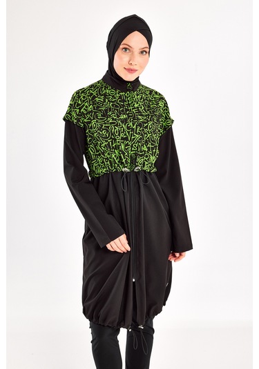 Spor Likra Tam Kapalı Tesettür Mayo Selına 1217 Siyah Siyah02 Siyah