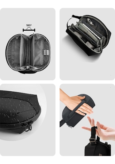 Lenyes Lb571 Su Geçirmez Aşınmaya Ve Çizilmeye Dayanıklı Aksesuar Çantası 25cm Siyah