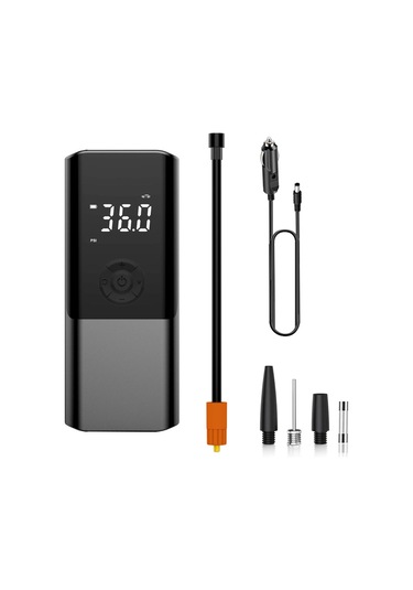 Vkemall Siyah Akıllı El Tipi Lastik Pompa, Otomatik Durdurma Ve Led Işıklı, Araçlı Çalışma, Baskı Gösterici, Çoklu Mod, Akıllı Şarj Cihazı