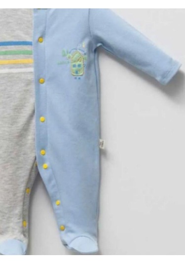 Erkek Bebek Aksesuar Detaylı Tulum-14946 Mavi