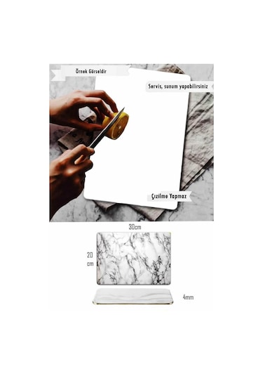 Kırmızı Üçgen Desenli Cam Kesme Tahtası - Cam Kesme Tablası 20