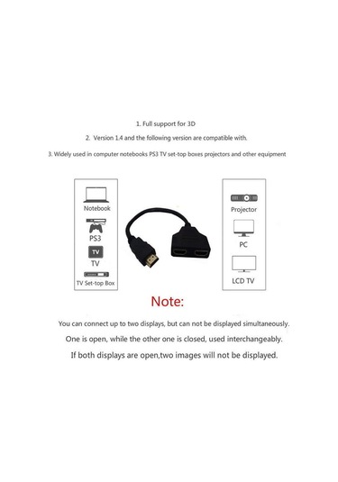 2 Port Hdmi Çoklayıcı Splitter 4664 Lcd Monitör Ekran Çoğaltıcı