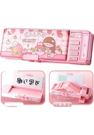Maoyaya Çok Fonksiyonlu Kızlar İçin Şifreli Kilitli Kalem Kutusu - Açık Pembe Pembe