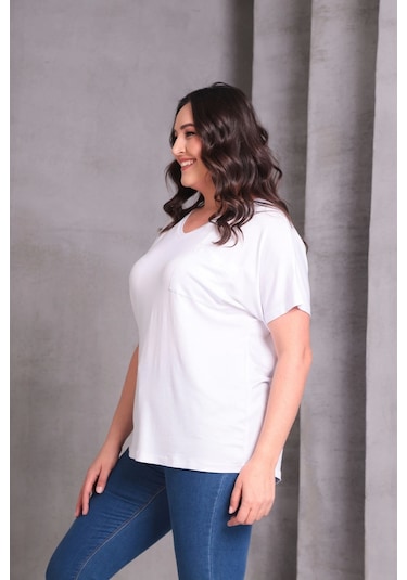 Aytemas Cepli Basic Bluz Beyaz