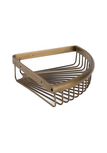 Hangfox Banyo Köşe Rafı, Bronz Antik拉丝, Tek Katlı Depolama Sepeti, Duvar Montajlı, Dayanıklı Malzeme, Shampoo Ve Sabun İçin Diğer