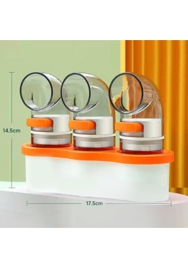 Novahub Tuz Ve Baharat Kavanoz Seti, Pratik Toz Geçirmez Şişeler, 3 Adet Mavi Kavisli Kapaklı, Mutfak İçin Mavi