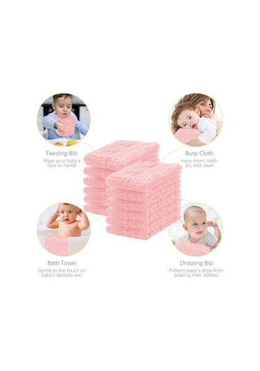Samdoo Bebe Mucize Muslin Bez Lindikleri 12 Adet - Yumuşak, Cilt Dost, Düşük Tükenmez, Yemek/çocuk Oyunları/ıslak Temizlik İçin Uygun 25x50 Cm Tekli