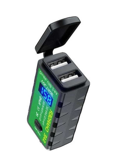 Pazly Çift Usb 4.8a Hızlı Şarj, Voltmetreli, Su Geçirmez Motosiklet Şarj Cihazı