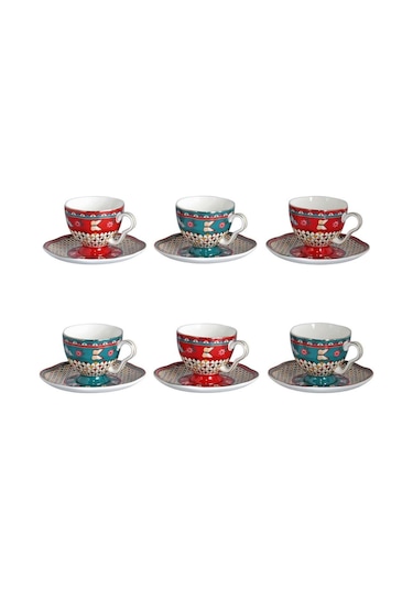 Lucky Art Liora Bone 6 Lı Kahve Fıncanı Setı Çok Renkli