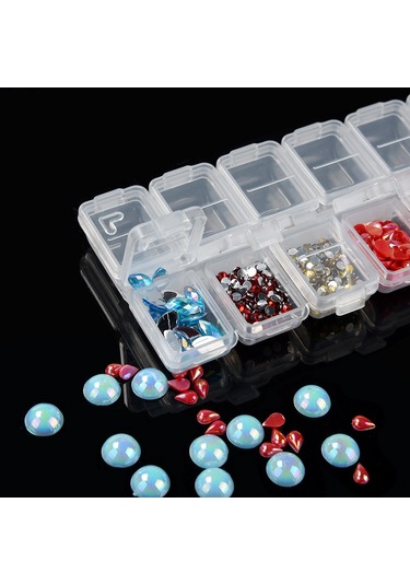 Kosona 5d Diamond Painting İçin Pp Materyal Transparent 12 Bölmeli Aksesuar Saklama Kutusu Diğer