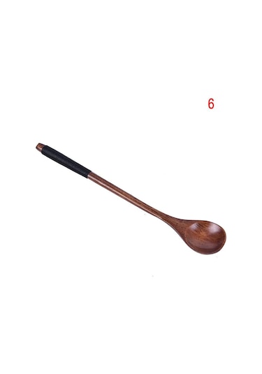 6 Tahta Kaşık Uzun Saplı Kaşık Çocuk Kaşığı Tahta Pirinç Çorbası Tatlı Kaşığı