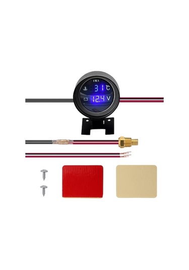 12v/24v Araba Sıcaklık Ve Voltaj İki İşlevli Dijital Gösterge Plastik Malzeme 9-36v Dc