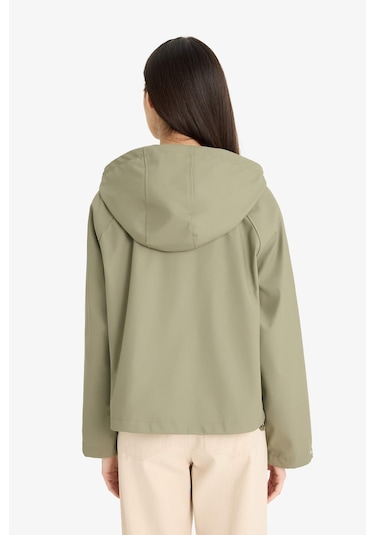 Defacto Regular Fit Kapüşonlu Suni Deri Yağmurluk E8552ax25aukh402 Haki