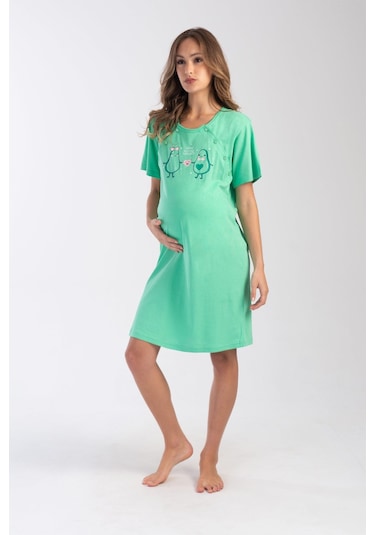Yake Store Kadın P.suprem Cıft Patlı Kısa Kol Hamıle Tunık - Brıght Green