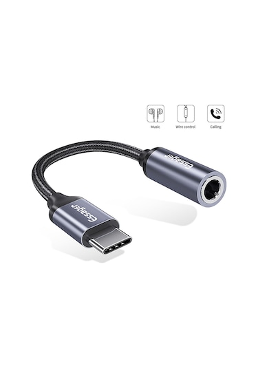 Essager E01 Tip C 3.5 MM Jack AUX Kulaklık Adaptörü Kablosu