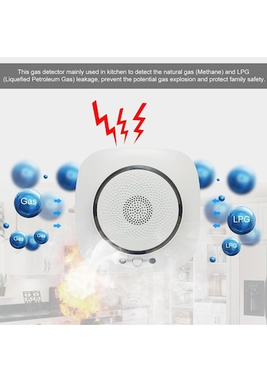 Supermarket1 Smart Life Wifi Gaz Alarmı Wıfı-818: Lpg/doğalgaz Tespiti, 75db Alarm, Uzaktan Kontrol, Euro Standartı