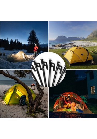 Springsun 8/12 İnç Ağır Hizmet Tipi Çelik Kamp Kazıkları - 6 Parça - Çadır Ve Gölgelik İçin Dayanıklı Outdoor Çivileri Diğer
